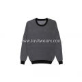 Men's Knitted Tweed Jacquard Soft Crewneck Pullover